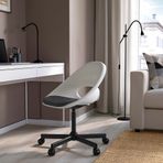 IKEA LOBERGET/MALSKAR çalışma sandalyesi beyaz-koyu gri - 69331936