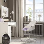 IKEA LOBERGET/MALSKAR çalışma sandalyesi beyaz-lila - 39553373