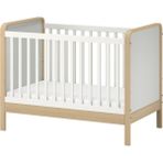 Ikea Älskvärd Bebek Karyolası 60X120 cm Huş Beyaz Masif Ahşap Ayarlanabilir Baza