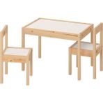 Ikea Lätt Masa Seti 63 x 48 cm 3 Parça Masif Beyaz Çam Çocuk Odası ve Küçük Alanlar Için Ideal - Çam - Beyaz - 63 x 45 cm