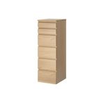 IKEA Malm Ağartılmış Meşe Kaplama 40x123 cm 6 Çekmeceli Şifonyer