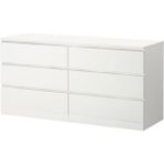 IKEA Malm Beyaz 6 Çekmeceli Şifonyer 160 cm MDF ve Sunta Malzeme ile Dayanıklı Yapı