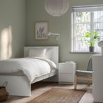 IKEA MALM/LURÖY tek kişilik karyola beyaz - 19009562
