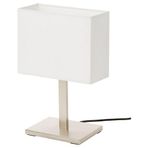 IKEA Masa Lambası-Kare Abajur 36 cm Nikelaj Kaplama-Beyaz Renk 8.6 W