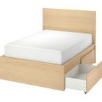 IKEA Meşe Fonksiyonel Çift Kişilik Karyola 160X200 cm - 160 x 200 cm
