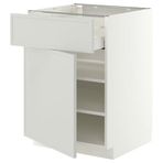 IKEA METOD/MAXIMERA kapaklı ve çekmeceli alt dolap ASPUDDEN açık gri - 19606103