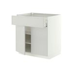 IKEA METOD/MAXIMERA kapaklı ve çekmeceli alt dolap ASPUDDEN açık gri - 89605237