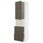 IKEA METOD/MAXIMERA mikrodalga fırın boy dolabı HAVSTORP kahverengi-bej - 89558877