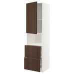 IKEA METOD/MAXIMERA mikrodalga fırın boy dolabı SINARP kahverengi - 99466491