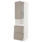 IKEA METOD/MAXIMERA mikrodalga fırın boy dolabı UPPLÖV mat koyu bej - 09492135