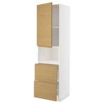 IKEA METOD/MAXIMERA mikrodalga fırın boy dolabı VOXTORP meşe görünümlü - 79537927