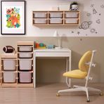 IKEA MICKE çocuk çalışma masası ve sandalyesi beyaz-sarı - 49506593