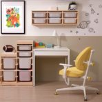 IKEA MICKE çocuk çalışma masası ve sandalyesi beyaz-sarı - 79506596