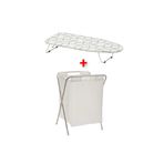 IKEA Mini Ütü Masası Uzunluk 73 cm + Katlanır Ayaklı Çamaşır Sepeti 50 Lt İkea Set