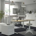 IKEA MITTZON yüksekliği ayarlanabilen çalışma masası huş kaplama-beyaz - 49530183