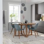 IKEA MÖRBYLANGA/GRÖNSTA yemek masası takımı meşe kaplama kahverengi vernikli/gri-turkuaz - 29548872
