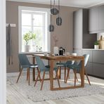 IKEA MÖRBYLANGA/GRÖNSTA yemek masası takımı meşe kaplama kahverengi vernikli/gri-turkuaz - 99548878