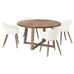 IKEA MÖRBYLANGA/GRÖNSTA yemek masası takımı meşe kaplama/kahverengi-beyaz - 39569312