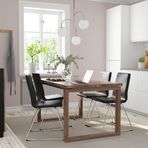 IKEA MÖRBYLANGA/LILLANAS yemek masası takımı meşe kaplama kahverengi-Bomstad siyah - 09495092