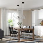 IKEA MÖRBYLANGA/LILLANAS yemek masası takımı meşe kaplama kahverengi-Bomstad siyah - 29495190