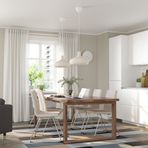 IKEA MÖRBYLANGA/LILLANAS yemek masası takımı meşe kaplama kahverengi vernikli-krom kaplama Gunnared bej - 79495201