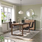 IKEA MÖRBYLANGA/LILLANAS yemek masası takımı meşe kaplama kahverengi vernikli-krom kaplama-Gunnared koyu gri - 09495087