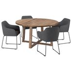 IKEA MÖRBYLANGA/TOSSBERG yemek masası takımı meşe kaplama kahverengi-gunnared koyu gri - 69569315