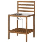 IKEA NAMMARÖ dış mekan lavabo ünitesi açık kahverengi-paslanmaz çelik - 20608813