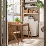 IKEA NAMMARÖ masa ve katlanabilir sandalye seti açık kahverengi - 79533868