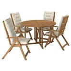 IKEA NAMMARÖ yemek masası ve ayarlanabilir sandalye seti açık kahverengi - 49582233
