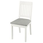 IKEA NASINGE döşemeli ahşap sandalye beyaz-tibbleby bej gri - 60587502