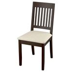 IKEA NASINGE döşemeli ahşap sandalye koyu kahve boyalı-Kilanda açık bej - 40587503