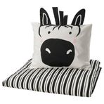 IKEA NATTHAGER çocuk nevresim takımı siyah-beyaz - 40595310