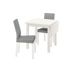 IKEA Nordvıken Kattıl Beyaz Knisa Açık Gri 2 Sandalyeli Mutfak Masası
