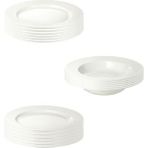 IKEA Ofanlight Beyaz 18 Parça Feldispat Porselen Yemek Takımı