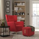 IKEA OSKARSHAMN berjer ve puf tonerud kırmızı - 99485338