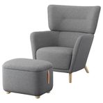 IKEA OSKARSHAMN Tibbleby Bej Gri Berjer ve Puf