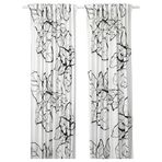 IKEA PELARKÖRSBAR fon perde/2 kanat beyaz-çiçek desenli - 80627682