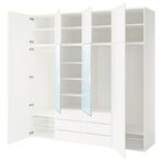 IKEA PLATSA/FONNES/STRAUMEN PLATSA gardırop beyaz-ayna - 49586698