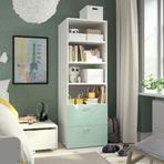 IKEA PLATSA/SMASTAD çocuk kitaplığı beyaz-açık yeşil - 79542641