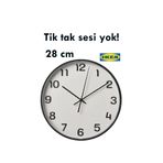IKEA PLUTTIS SESSİZ ÇALIŞAN KUVARS DUVAR SAATİ, Siyah, 28 cm