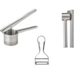 IKEA Profesyonel Mutfak Seti, Idealısk Patates Ezici 24,5 Cm, Koncıs Sarımsak Ezici 16 Cm, Vardagen SOYACAK13 Cm, Paslanmaz Çelik