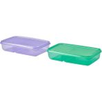 Ikea Pruta Saklama Kabı Seti Lila-Yeşil 22X14X5 cm 2 Parça