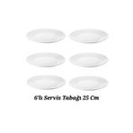 IKEA Quality 6 Parça 25 Cm Servis Tabağı Temperli Cam