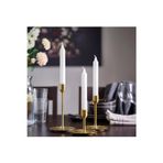 Ikea Quick 3 Adet Şamdan (Yükseklik 10, 15 Ve 20 Cm) 3'Lü Set Dekoratif Mumluk Metal Altın Renk
