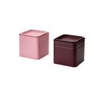 IKEA QUİCK gıda saklama kutusu çay kahve şeker kutusu 10x10x10 2 adet bordo-pembe