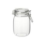 IKEA QUİCK Kilitli cam kavanoz 1 lt Yükseklik: 16.5 cm Çap: 12 cm