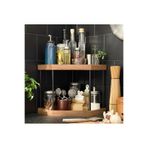 IKEA QUİCK Köşe Baharat Rafı 28x28x28 Cm Tezgah Üstü Baharatlık Raf Kahverengi Düzenleyici Bambu 00238