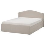 IKEA RAMNEFJALL/LINDBADEN çift kişilik karyola kilanda açık bej - 89625749