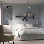 IKEA RAMNEFJALL/LURÖY çift kişilik karyola klovsta gri-beyaz - 59552754